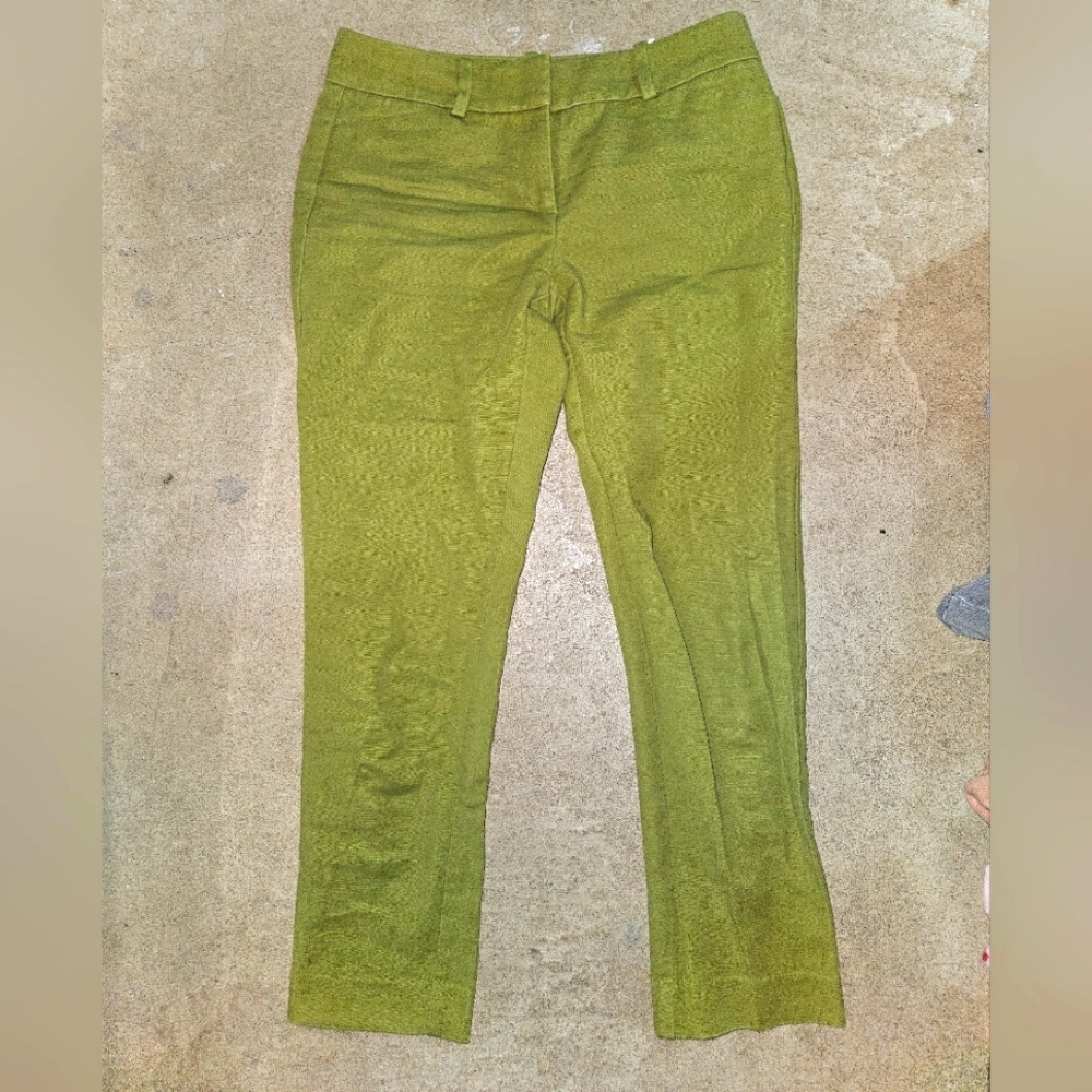Ann Taylor Petite Signature green pants 0P cotton/spandex